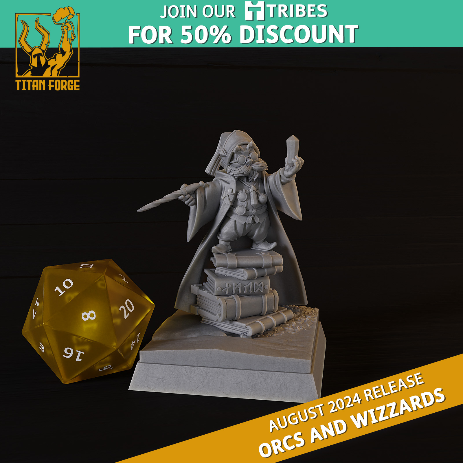 Wizzard Gnome - Titan Forge Miniatures - 2024 - August - Orcs and Wizzards